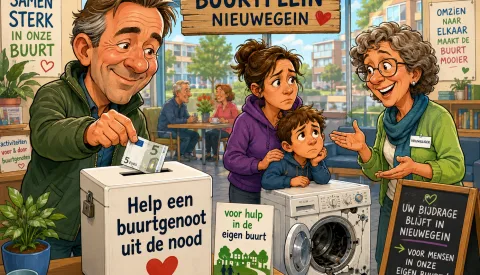 Collectebus op buurtplein laat zien hoe dichtbij armoede in Nieuwegein is
