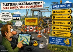 Plettenburgerbaan in juli deels dicht voor asfaltwerk en onderhoud aan brug
