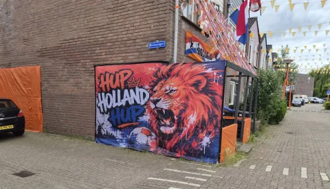 Deze Nieuwegeinse straat hangt 6 kilometer aan vlaggen op, en nu kan heel Nieuwegein haar helpen