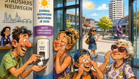 Gratis zonnebrand in het Stadshuis: Nieuwegein krijgt eigen zonnebrandpaal