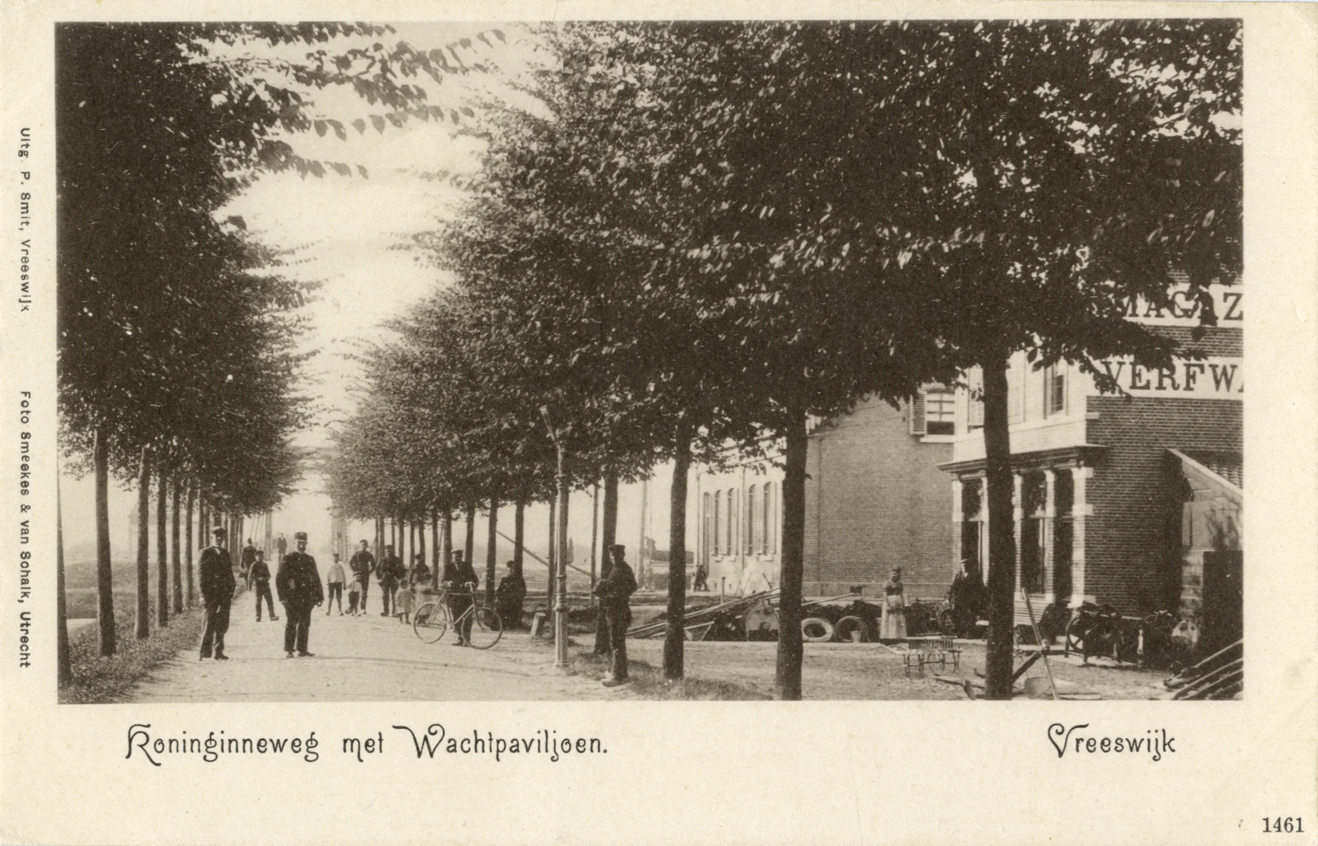 Ansichtkaart met gezicht op de Koninginennweg