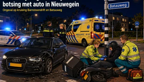 Maaltijdbezorger op scooter betrokken bij aanrijding op Barnsteendrift
