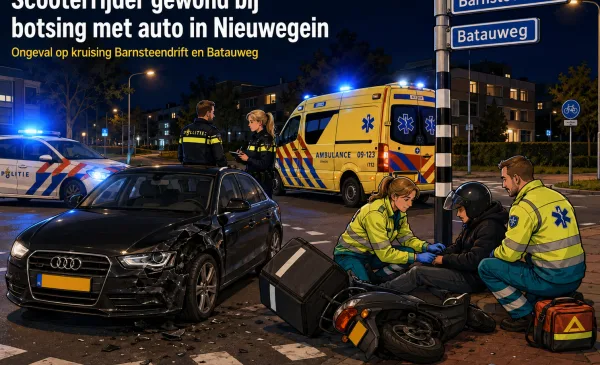 Maaltijdbezorger op scooter betrokken bij aanrijding op Barnsteendrift