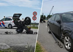 Motorrijder zwaargewond na botsing met auto op Lekdijk Oost