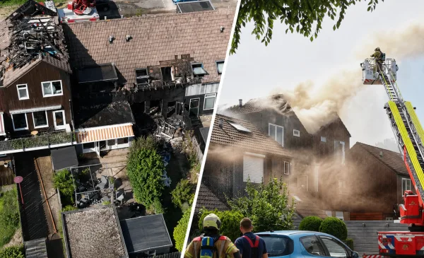 Zeer grote brand treft drie woningen aan Matkopsingel, vierde woning bedreigd