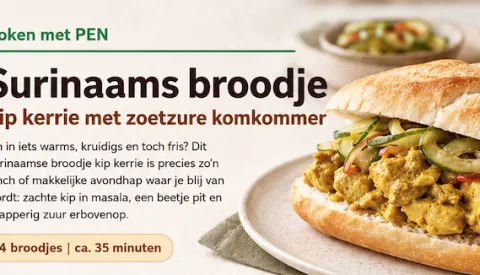 Koken met PEN: ‘Surinaams broodje kip kerrie’