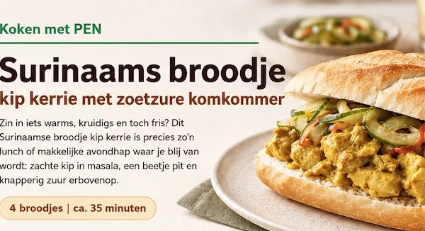 Koken met PEN: ‘Surinaams broodje kip kerrie’